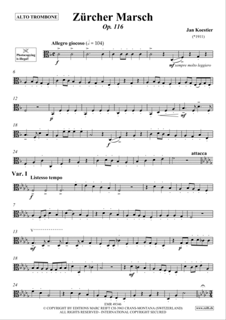 Zurcher Marsch Zurcher Marsch Piano Accompaniment scores gallery preview page 2