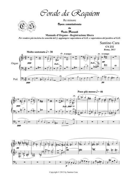 Corale da Requiem in D minor for organ image number null