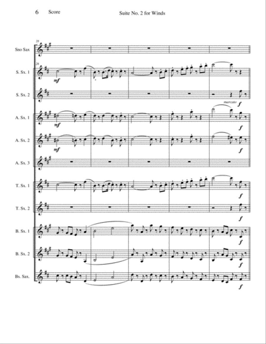 Suite No. 2 for Winds Woodwind Ensemble scores gallery preview page 6