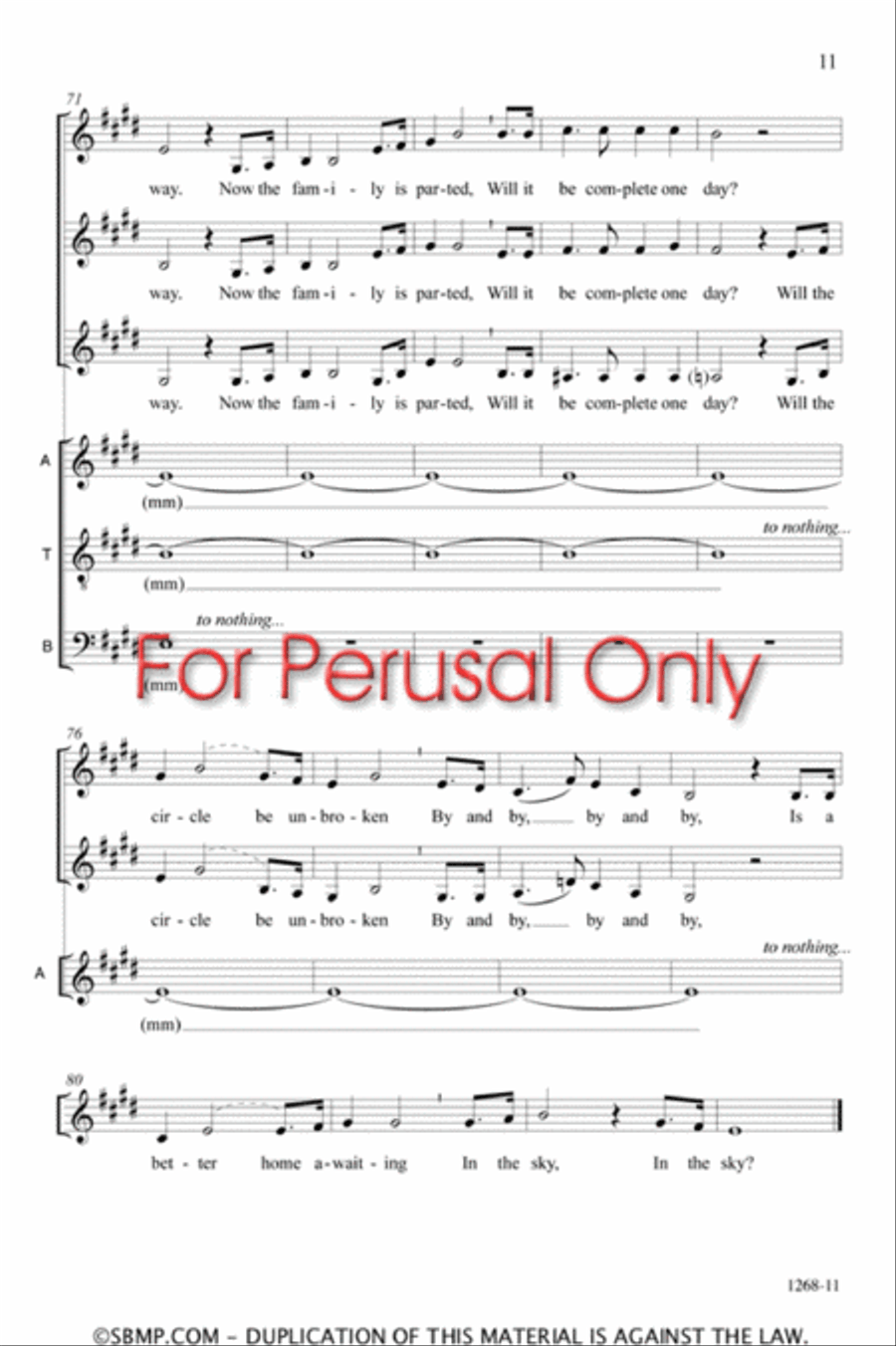 Will the circle be unbroken? - SATB Octavo 4-Part scores gallery preview page 10