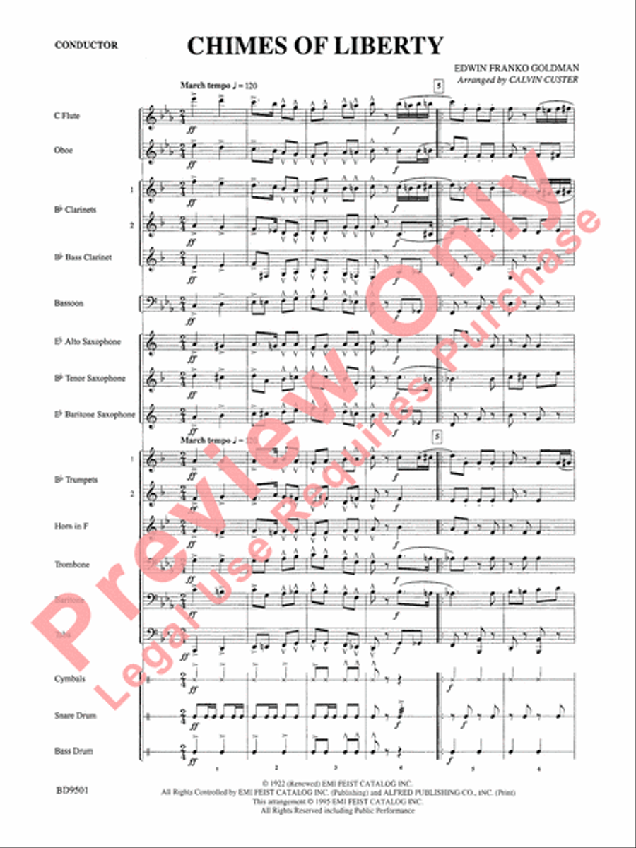 The Chimes of Liberty Concert Band scores gallery preview page 3