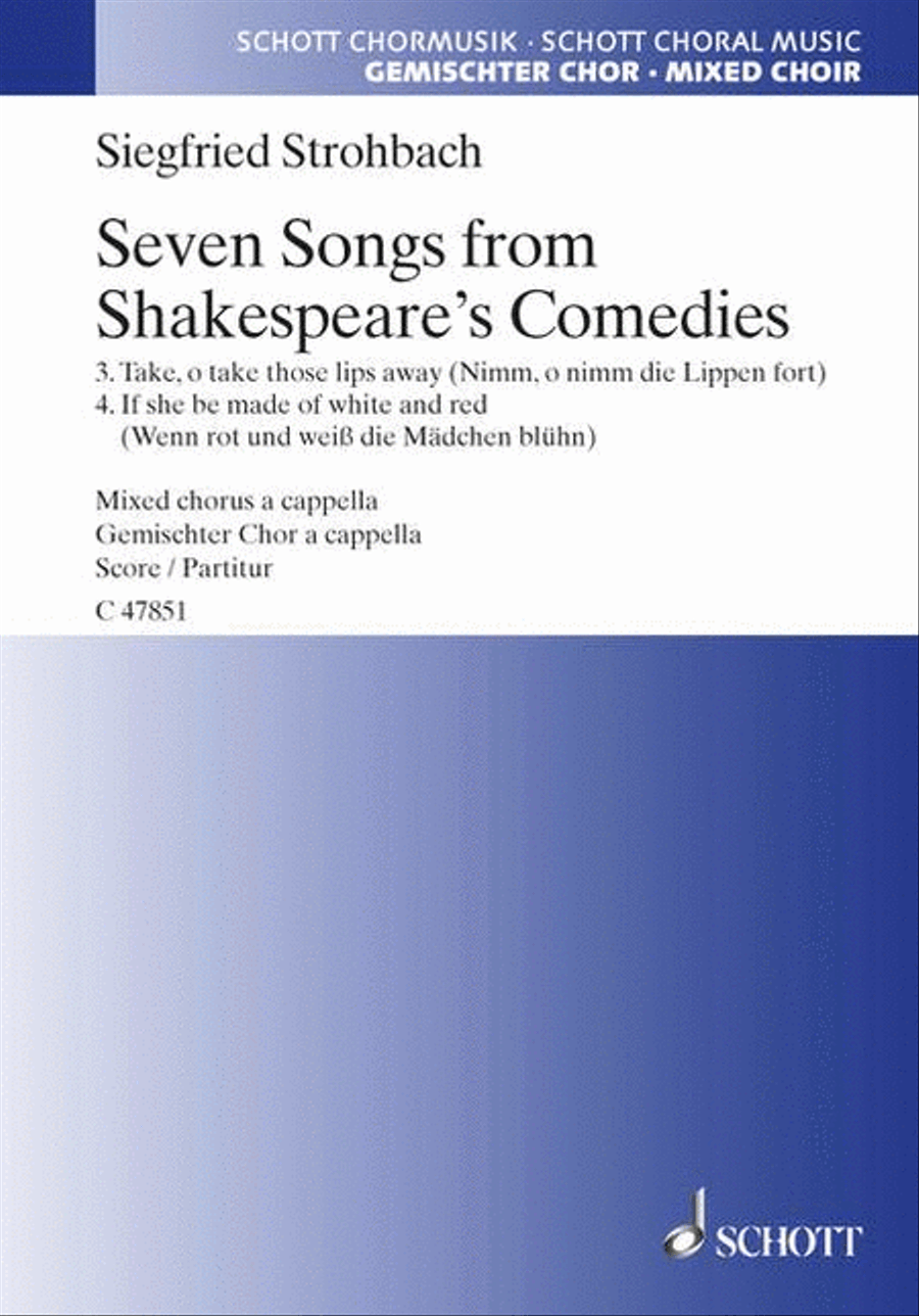 Songs 7 Shakespeare Comedies#3-4 4-Part scores gallery preview page 1