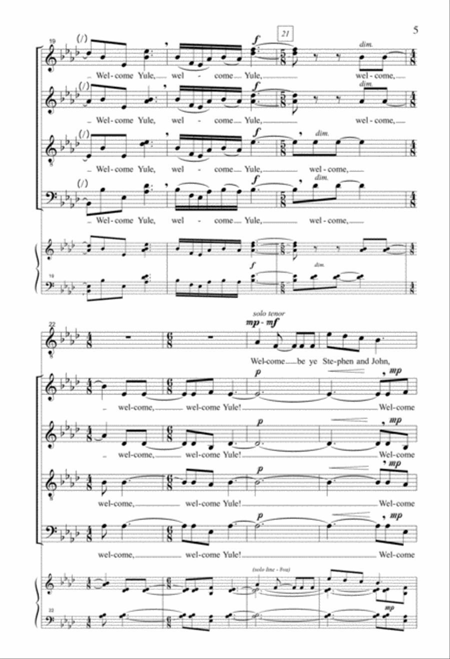 Welcome Yule 4-Part scores gallery preview page 4
