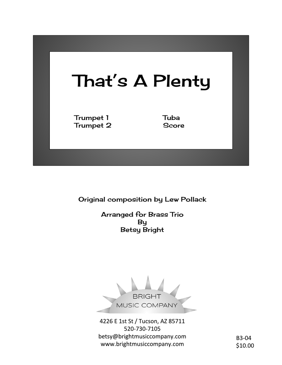 That's A Plenty (Trio: two Bb trumpets + tuba) Trumpet Duet scores gallery preview page 1