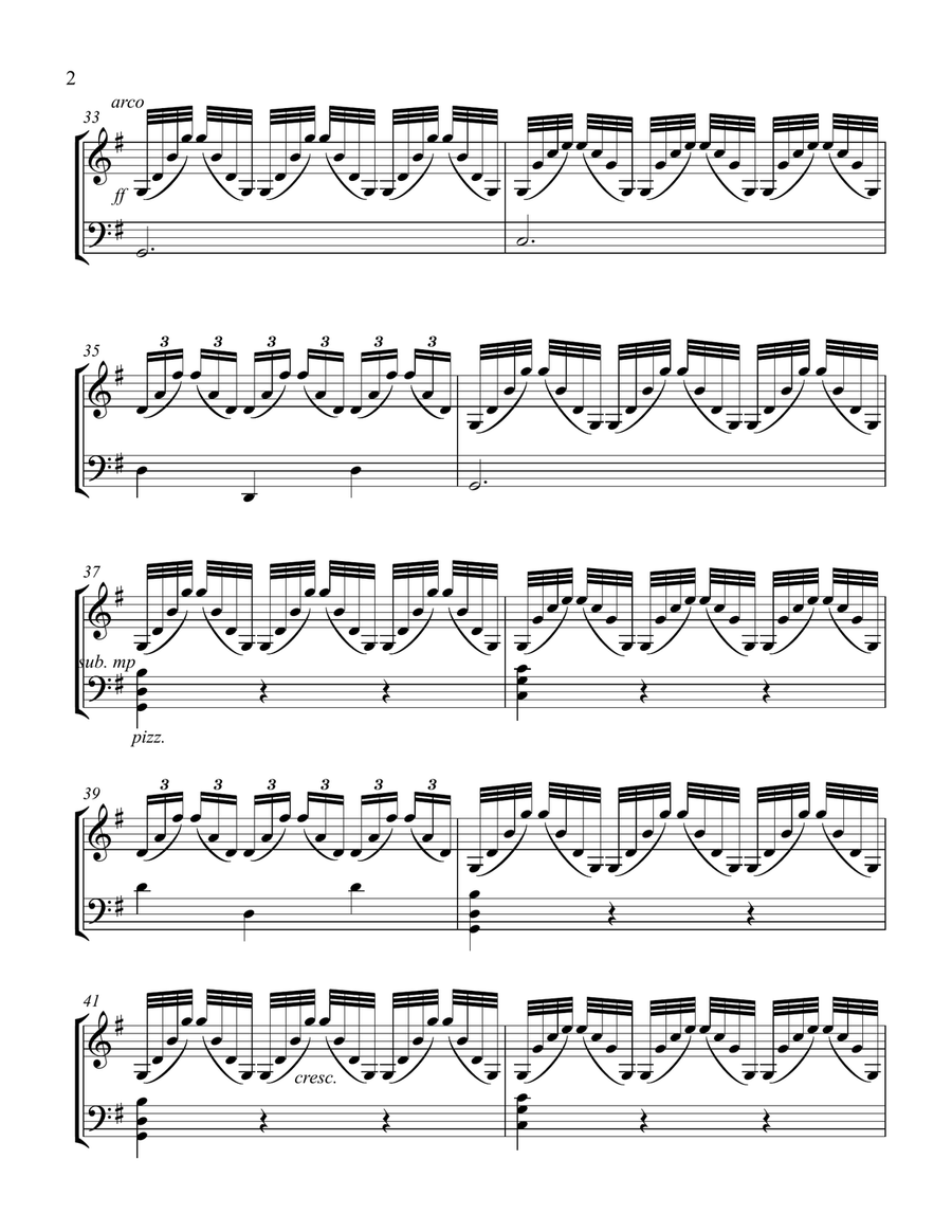 Boccherini Passa Calle - arr. for Violin & Cello String Duet scores gallery preview page 2