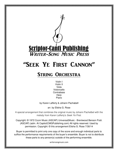 Seek Ye First Cannon - String Orchestra image number null