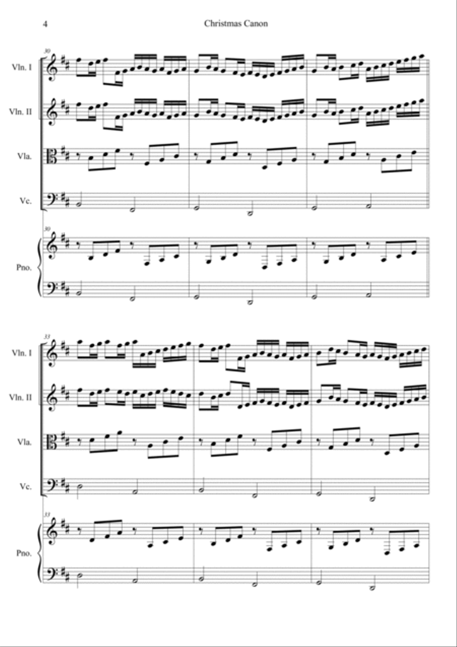 Christmas Canon Piano Quintet scores gallery preview page 4