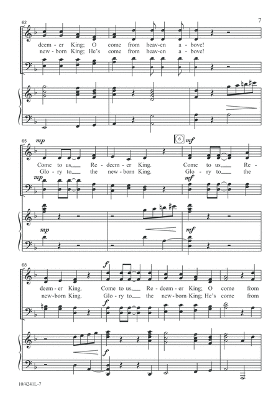 Come from Heaven Above 4-Part scores gallery preview page 7
