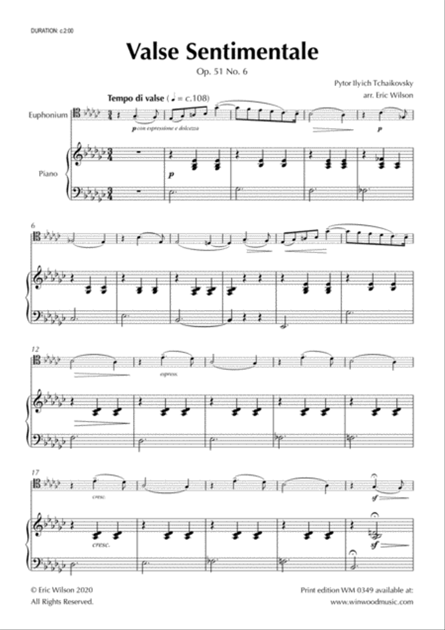 Valse Sentimentale Euphonium scores gallery preview page 3
