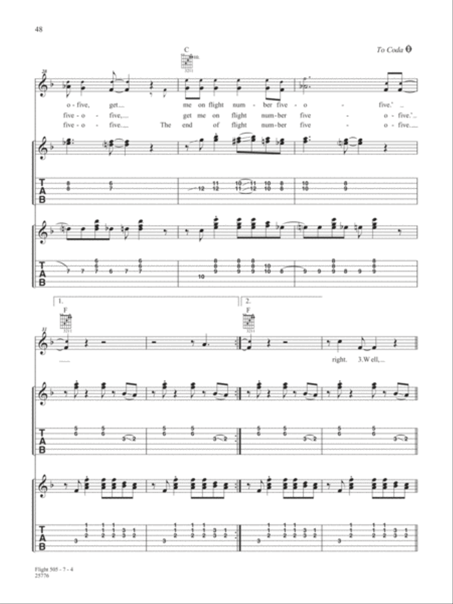 Flight 505 Guitar Tablature scores gallery preview page 4