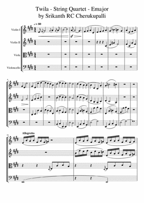 Twila -E Major | String Quartet