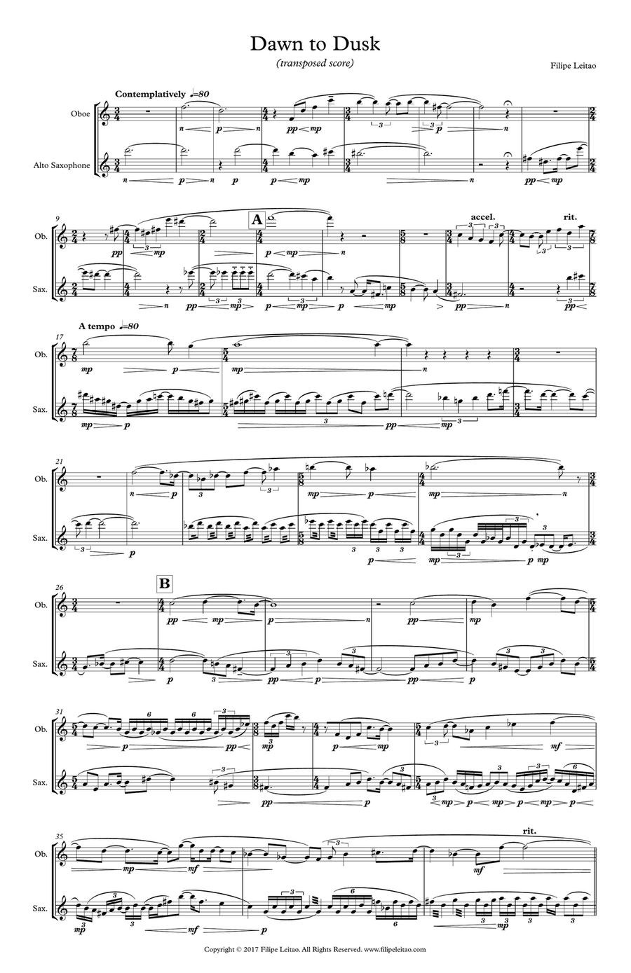 Dawn to Dusk Woodwind Duet scores gallery preview page 1