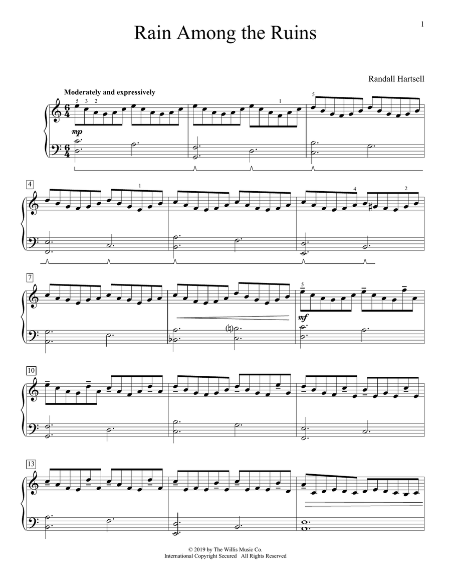 Rain Among The Ruins Piano Method scores gallery preview page 1