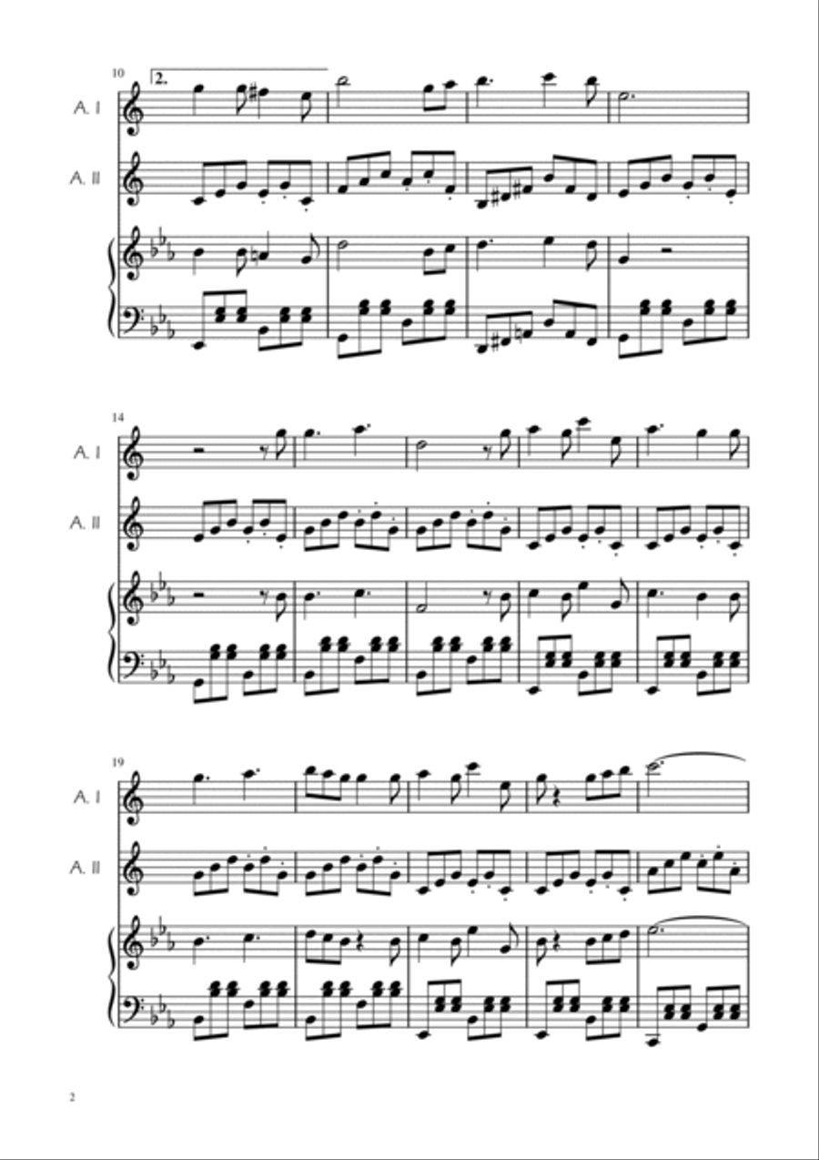 O Holy Night - Alto Sax Duet w/ Piano Woodwind Duet scores gallery preview page 2