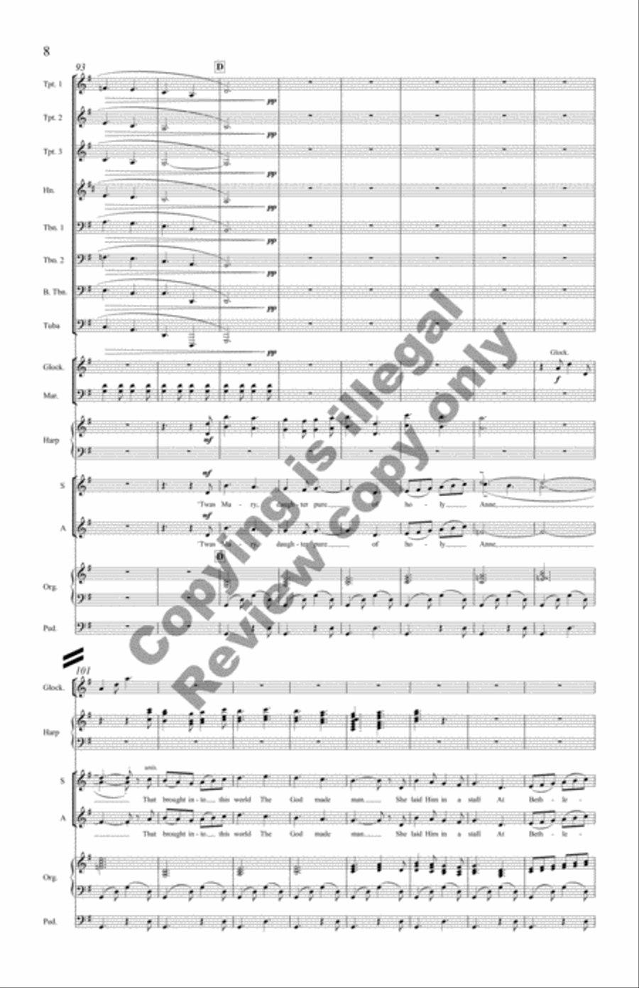 The Snow Lay On the Ground (Brass Octet Score)