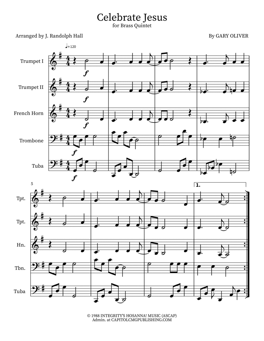 Celebrate Jesus Celebrate Jesus Small Ensemble scores gallery preview page 1