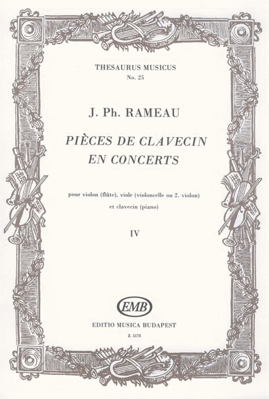 Pieces de clavecin en concerts IV pour violon (fl
