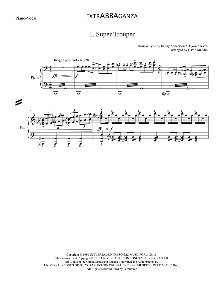 Super Trouper TTBB scores gallery preview page 1