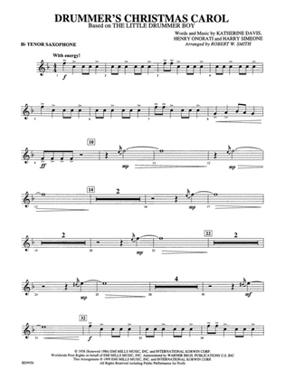 Drummer's Christmas Carol: B-flat Tenor Saxophone