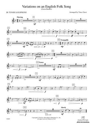 Variations on an English Folk Song: B-flat Tenor Saxophone