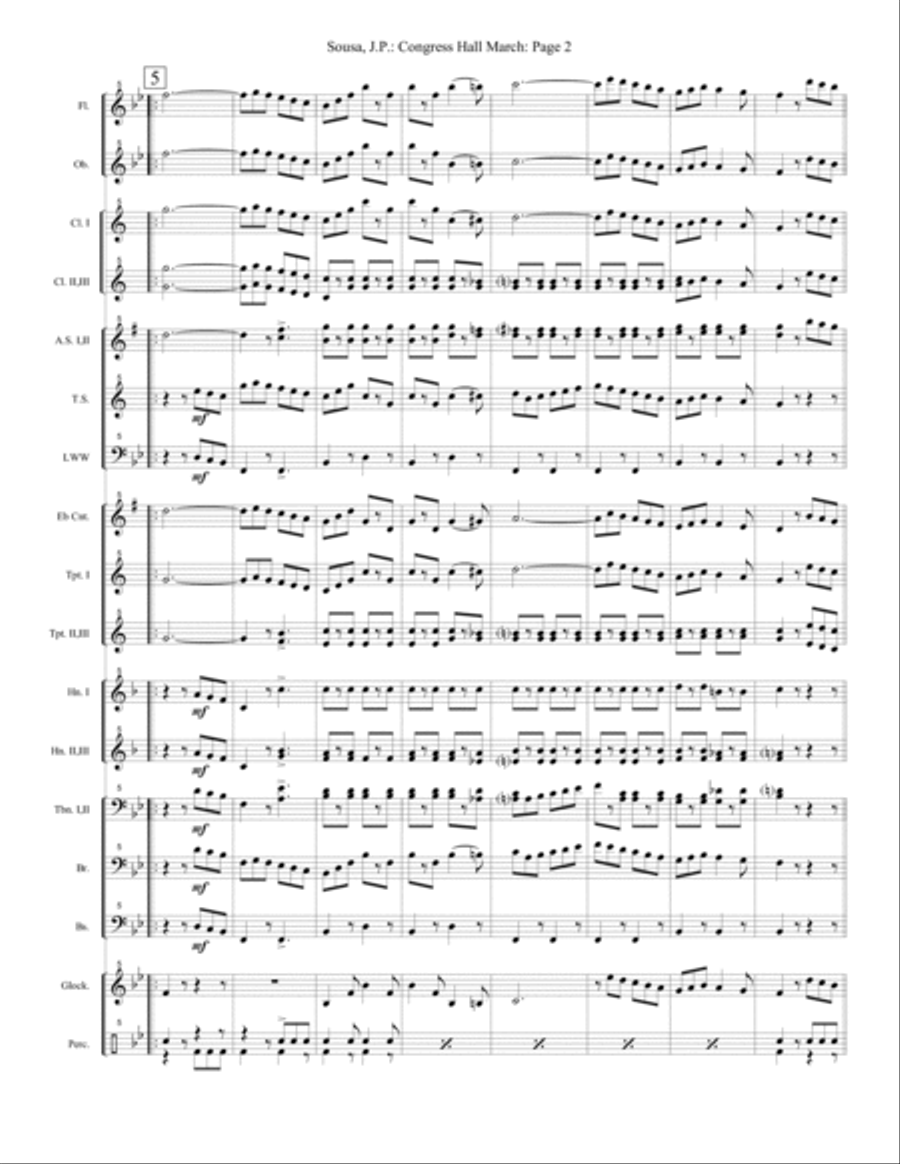 Congress Hall March - Extra Score Concert Band scores gallery preview page 2