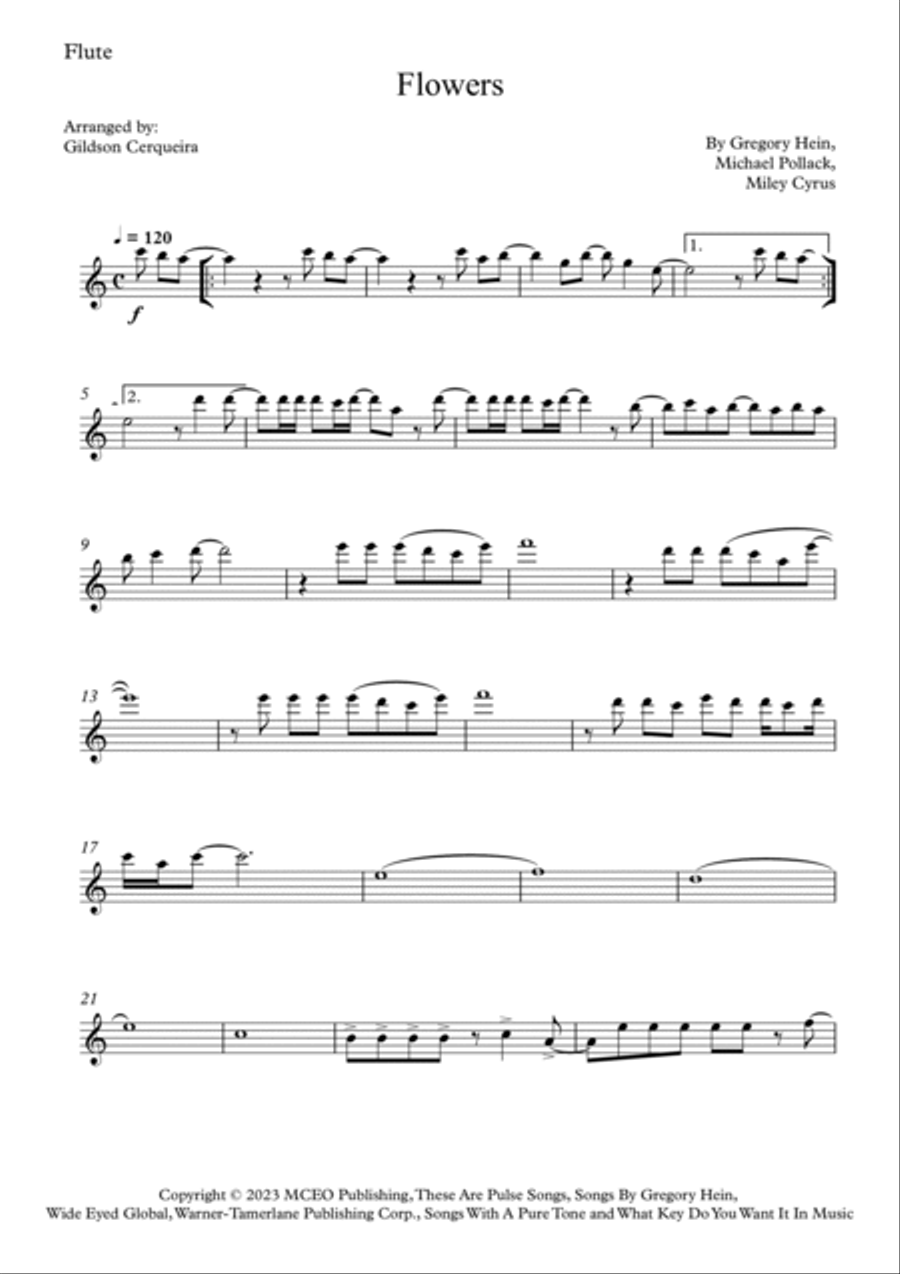Flowers Woodwind Quartet scores gallery preview page 6