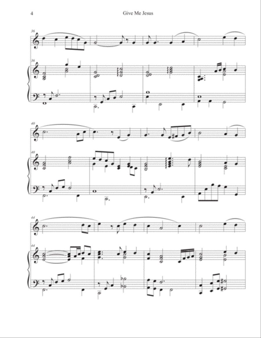 Give Me Jesus (Oboe-Piano) Piano scores gallery preview page 4
