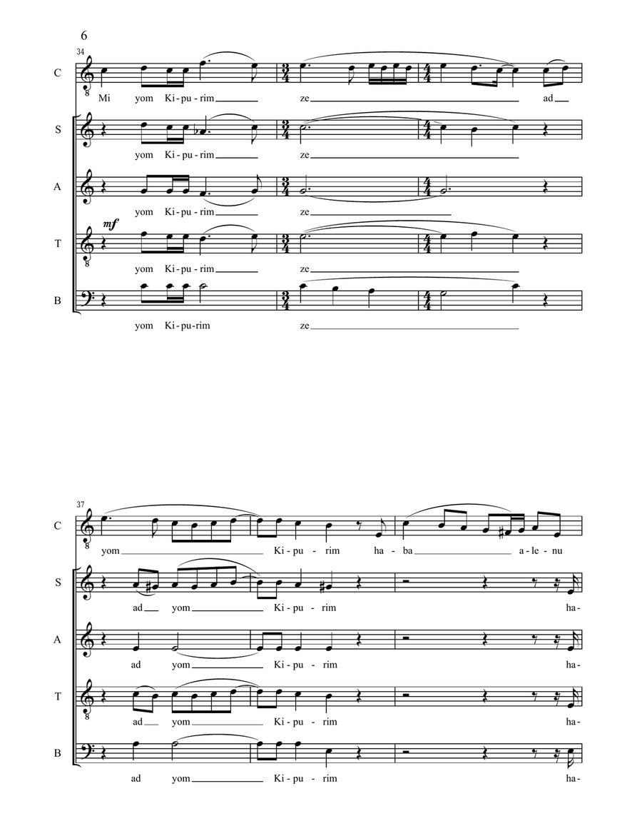 Kol Nidre 4-Part scores gallery preview page 6