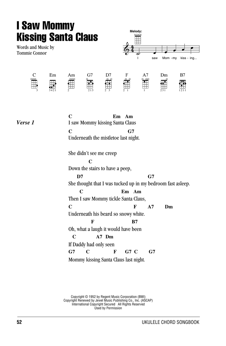 I Saw Mommy Kissing Santa Claus Ukulele scores gallery preview page 1