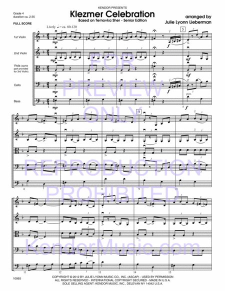 Klezmer Celebration (based on Ternovka Sher) (Senior Edition) (Full Score)