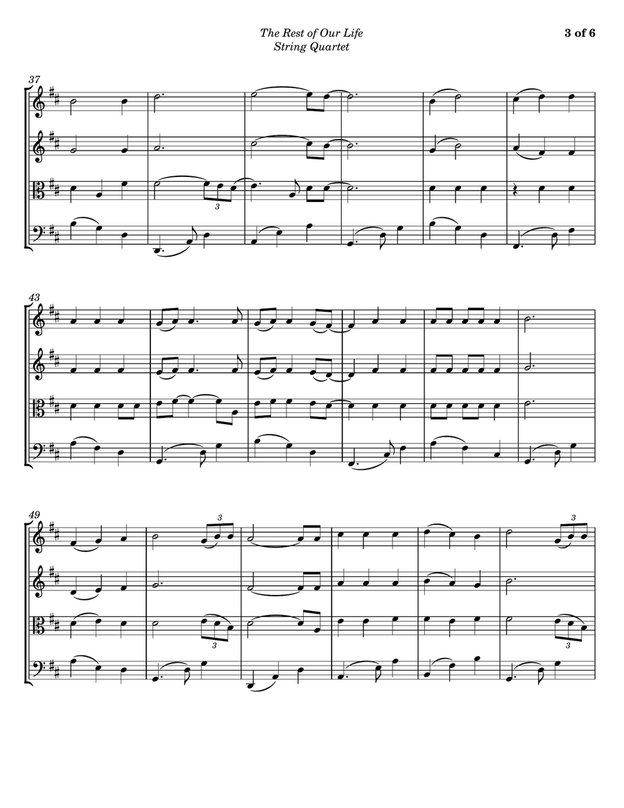 The Rest Of Our Life String Quartet scores gallery preview page 3