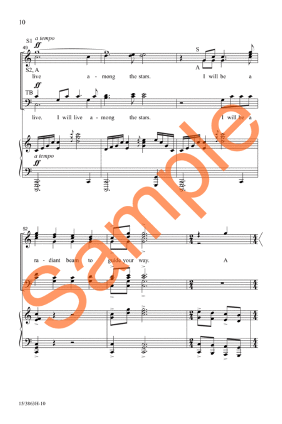 I Will Live (Stellae in Aeternum) Divisi scores gallery preview page 10