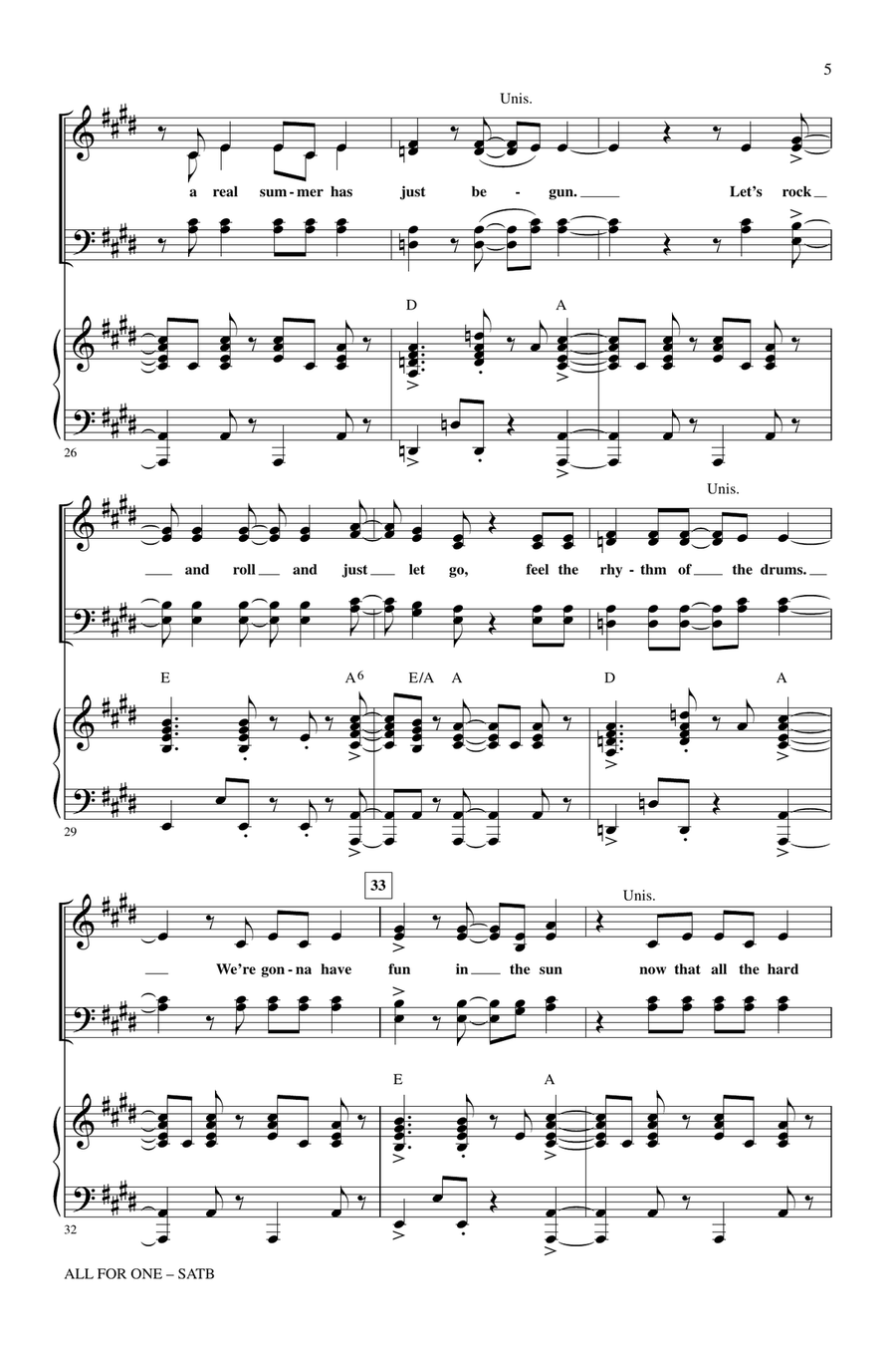 All For One (from High School Musical 2) 4-Part scores gallery preview page 4