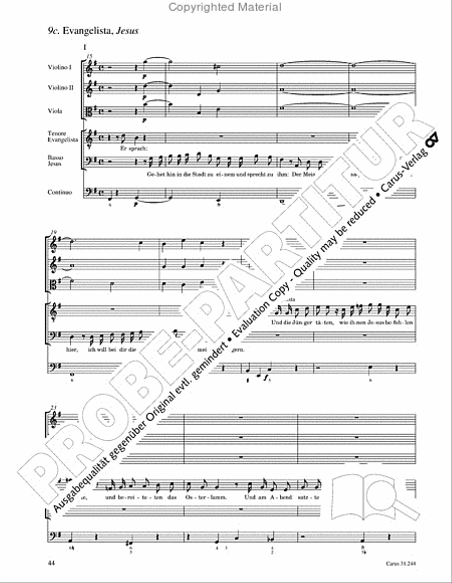 St. Matthew Passion (Matthaus-Passion) 4-Part scores gallery preview page 46