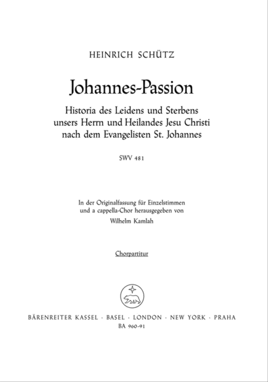 Johannes-Passion SWV 481 4-Part scores gallery preview page 1