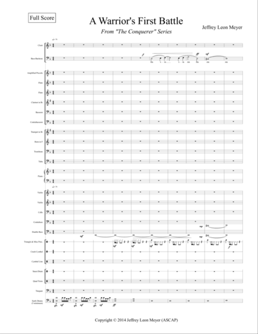 A Warrior's First Battle - For Orchestra & Choir Choir scores gallery preview page 1