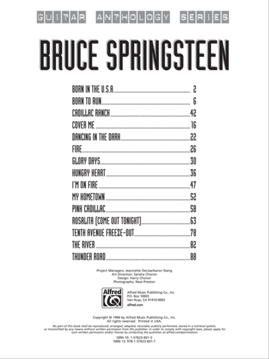 Bruce Springsteen Electric Guitar scores gallery preview page 2