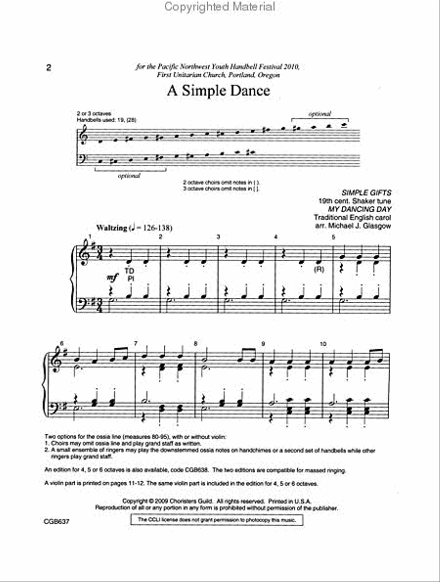 A Simple Dance (2-3 octaves) 3-Octaves scores gallery preview page 2