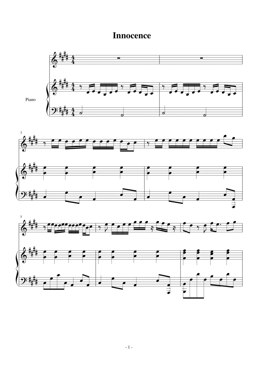 Innocence Voice scores gallery preview page 1