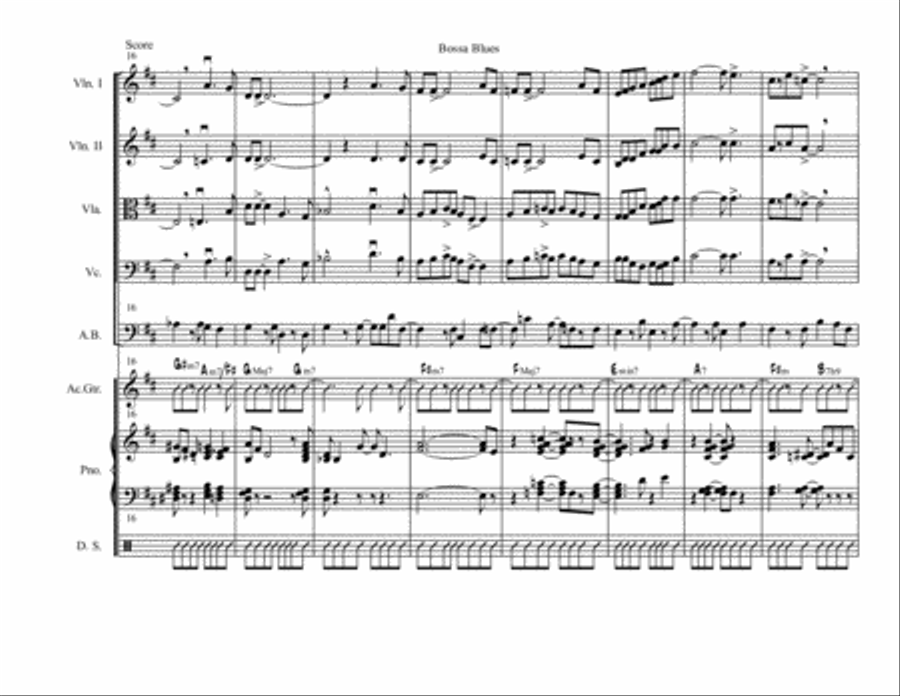 Bossa Blues for Jazz String Ensemble Set of Parts scores gallery preview page 5