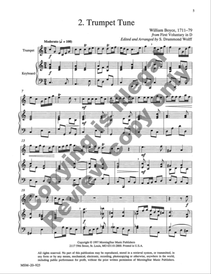 Three Baroque Trumpet Tunes Trumpet Solo scores gallery preview page 11