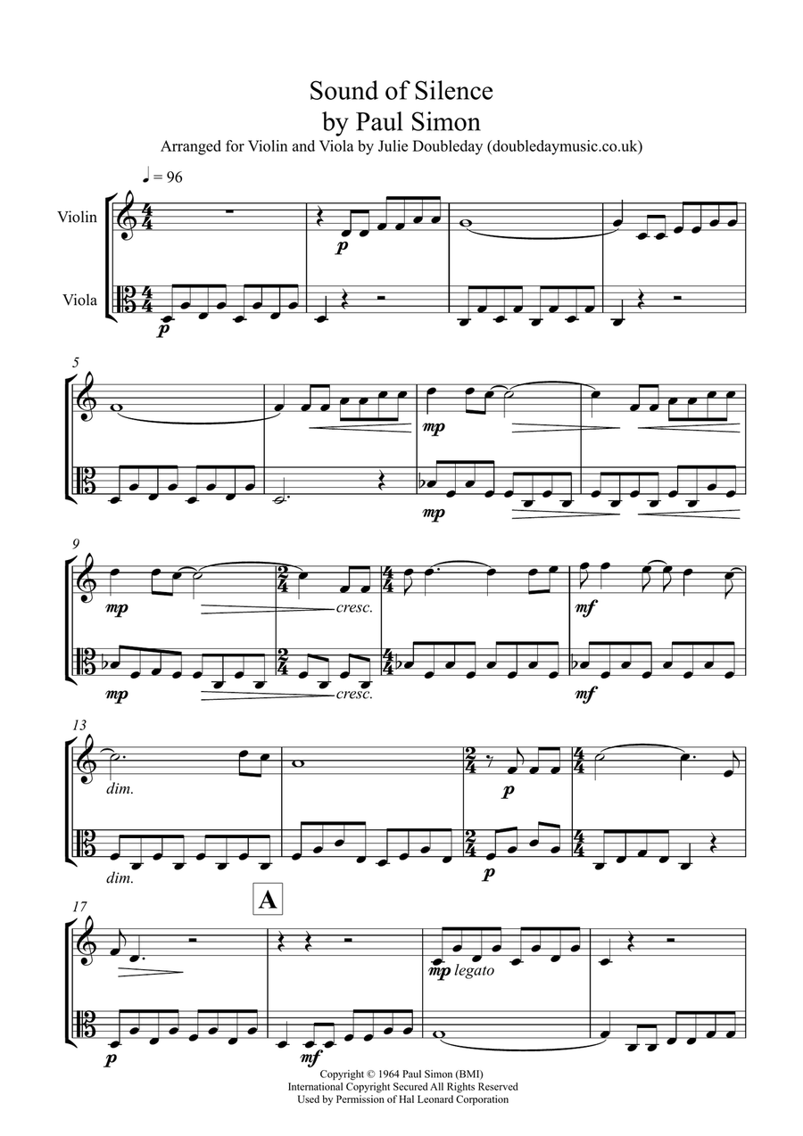 The Sound Of Silence String Duet scores gallery preview page 1