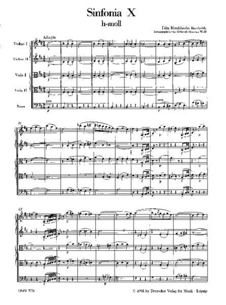 Sinfonia X in B minor MWV N 10