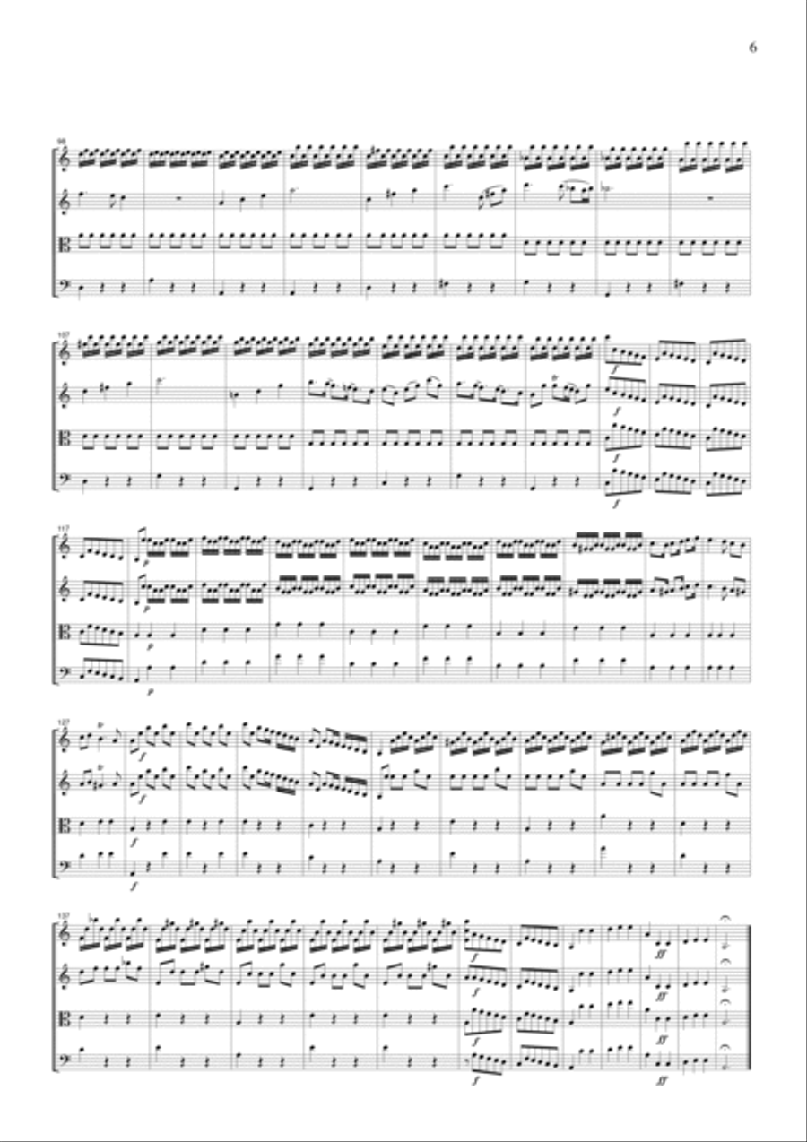 Vivaldi Concerto for 2 Violins in a moll, Op3, No.8, all mvts., for string quartet, CV105 String Quartet scores gallery preview page 6