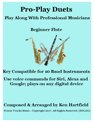 Book cover for Pro-Play Duets for Flute - Play along with professional musicians - Key compatible for 10 instrument