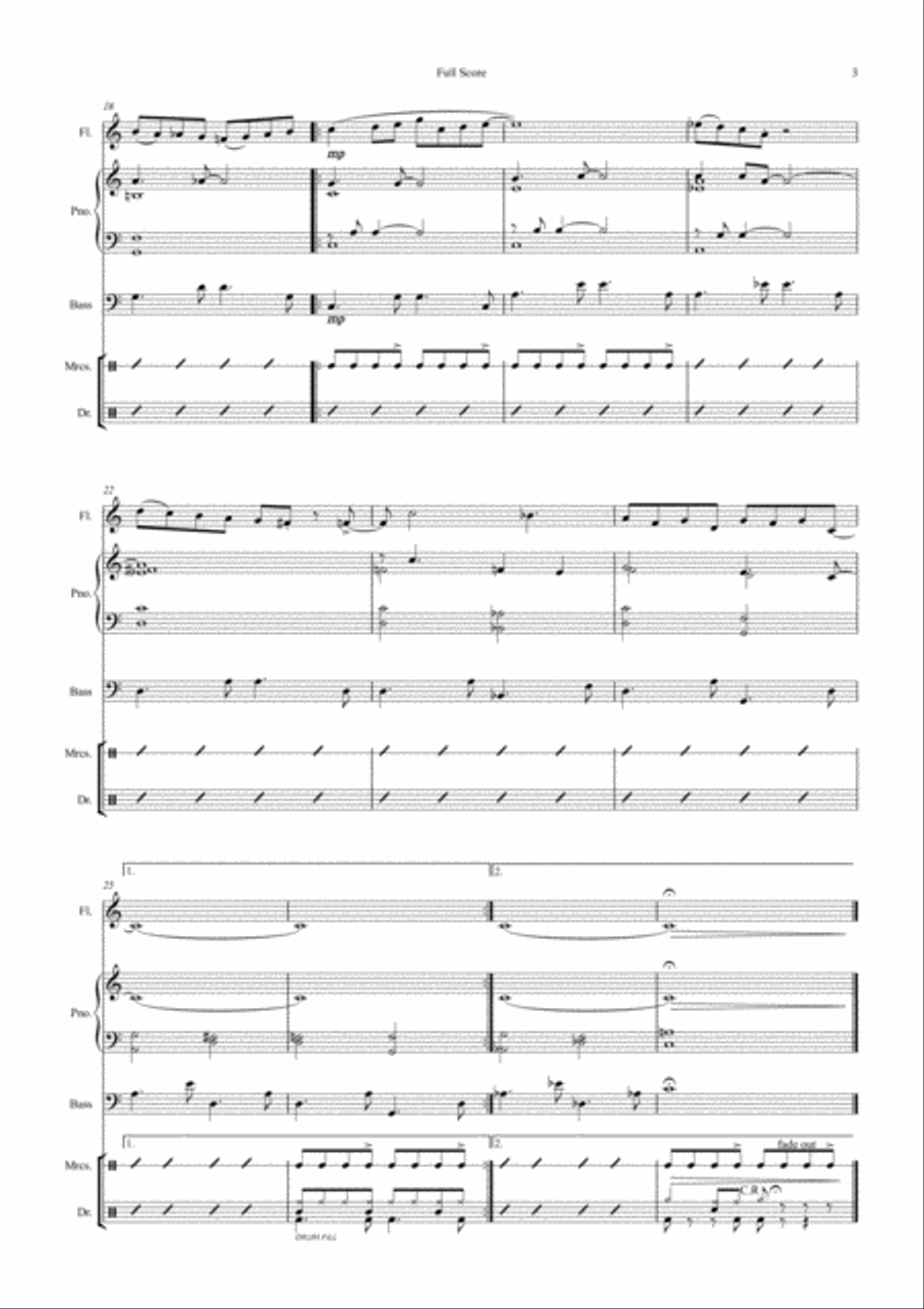 TAUSI (Bossa Nova) - Flute and Piano Flute Solo scores gallery preview page 4