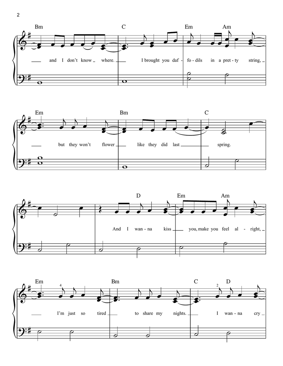 Another Love Easy Piano scores gallery preview page 2