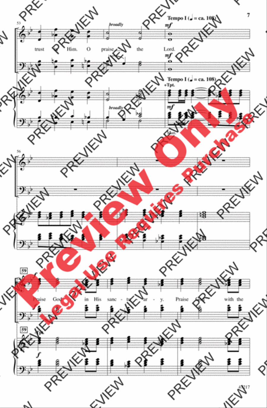 A Psalm of Praise 4-Part scores gallery preview page 7