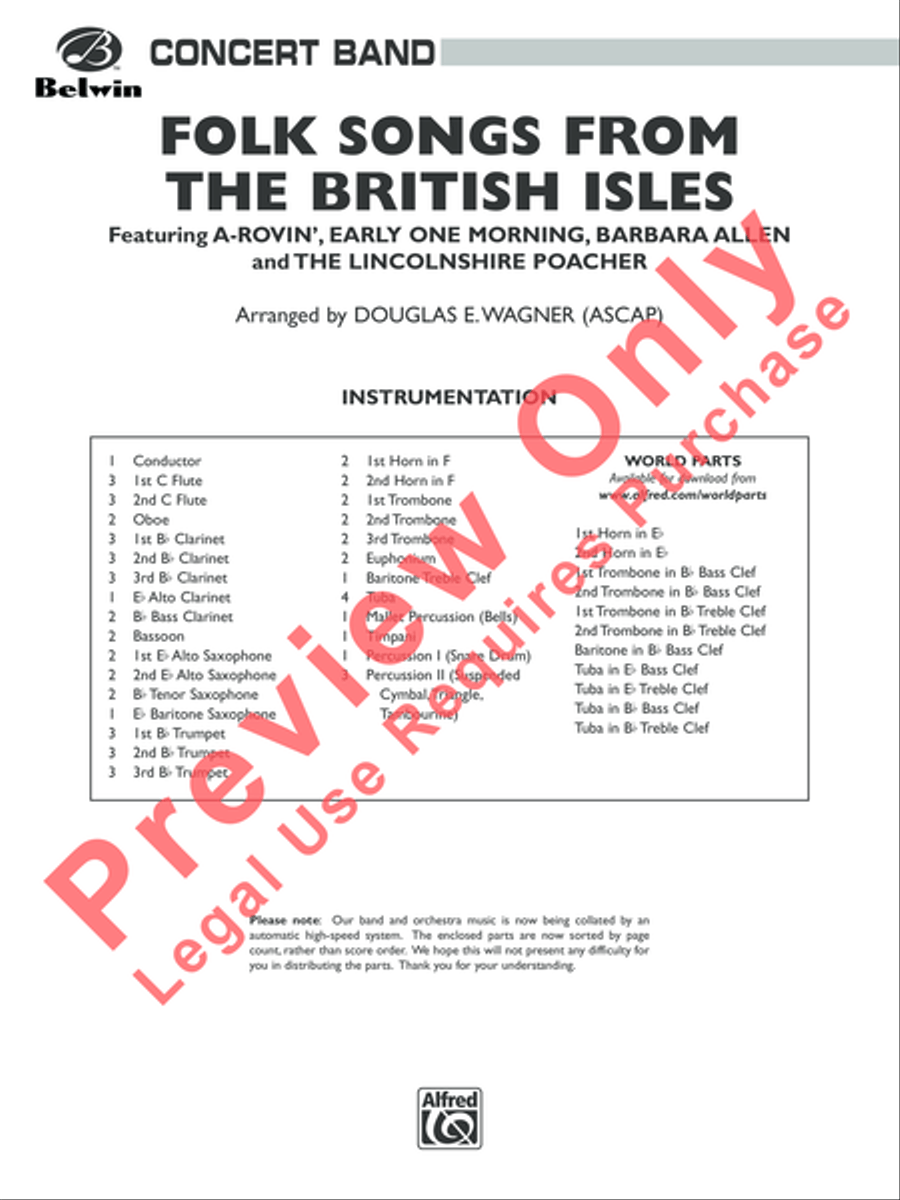 Folk Songs from the British Isles Concert Band scores gallery preview page 2