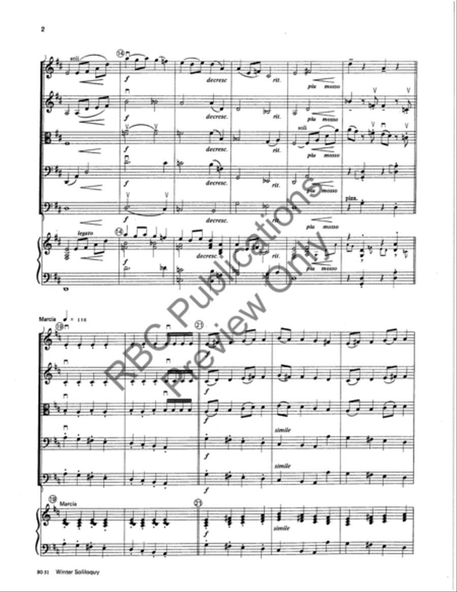 Winter Soliloquy (Score) String Orchestra scores gallery preview page 4